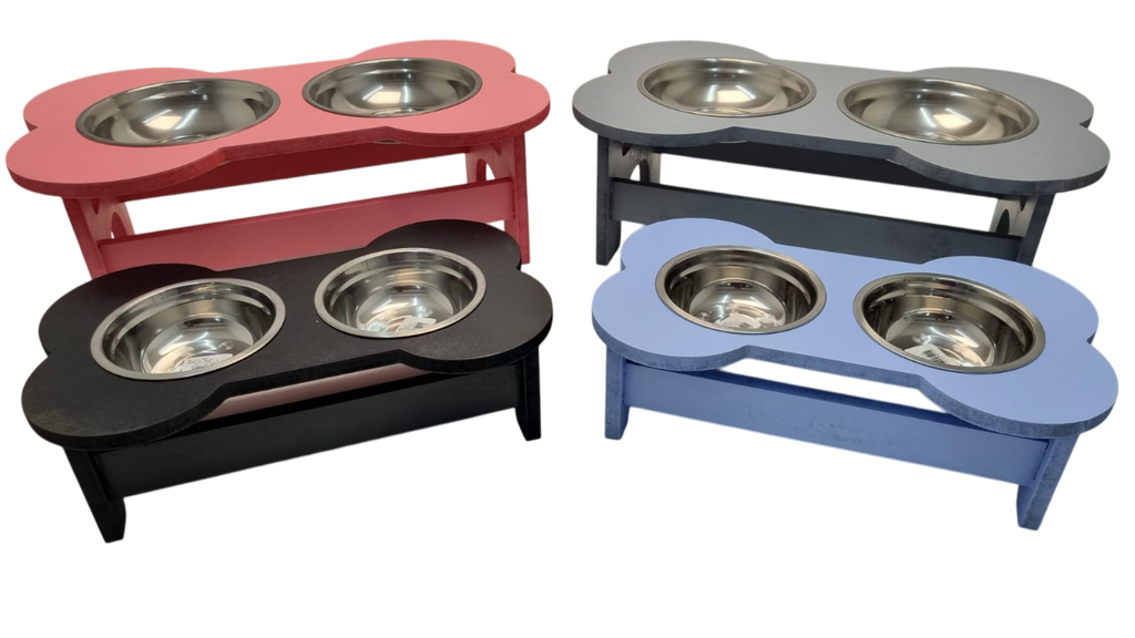 COMEDERO DOBLE HUESITO COLORES 20cm.