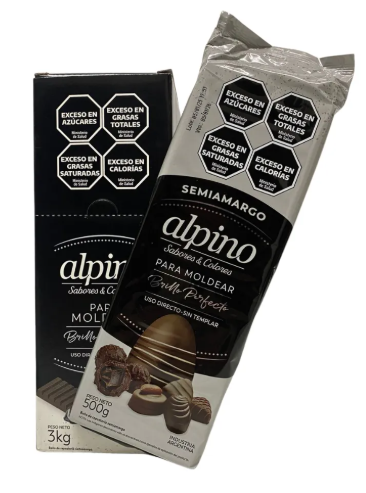 CHOCOLATE ALPINO LODISER EN TABLETAS SEMIAMARGO x500g