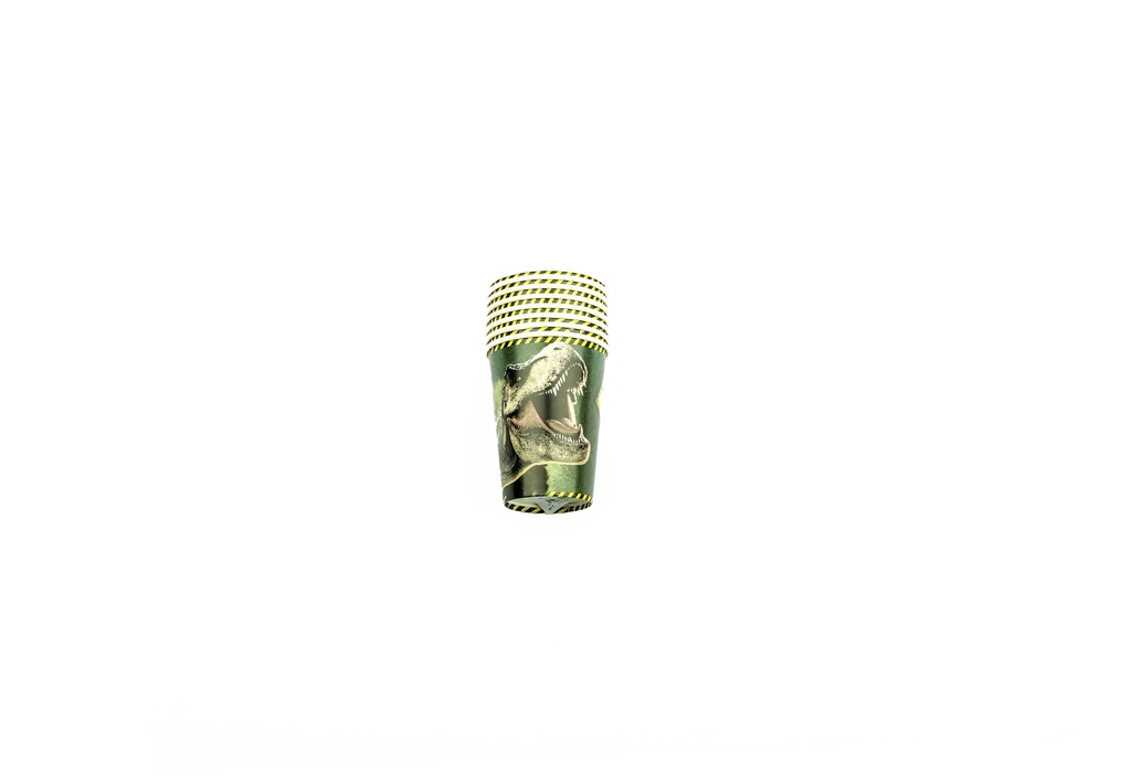 VASO DE  POLIPAPEL JURASSIC WORLD x8 C.O