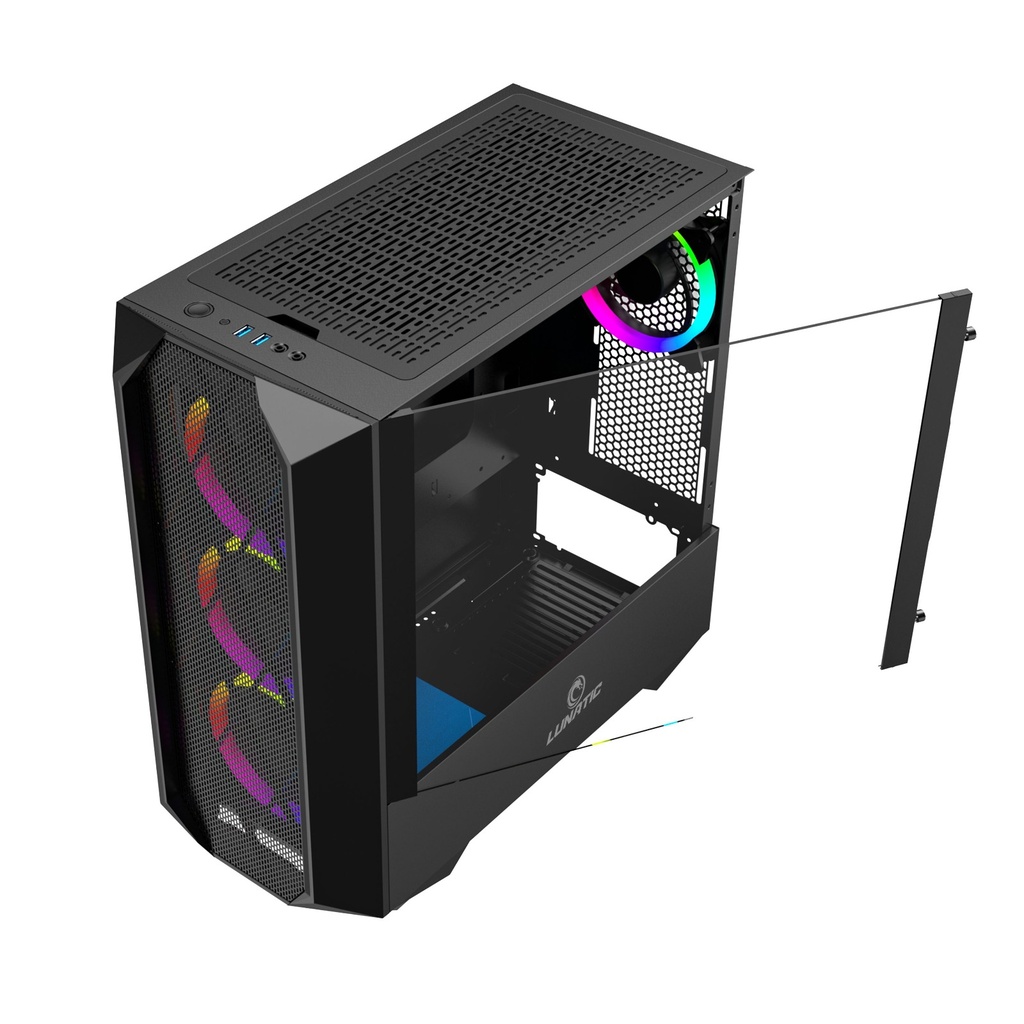 Gabinete LUNATIC Orkinos 4 Fans Mesh Frontal