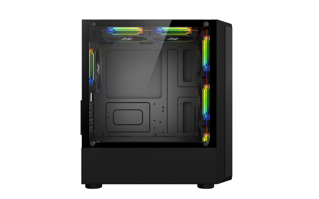 Gabinete SAIKANO Lenga 4 Fans Argb - Frontal en Madera - Vidrio Templado