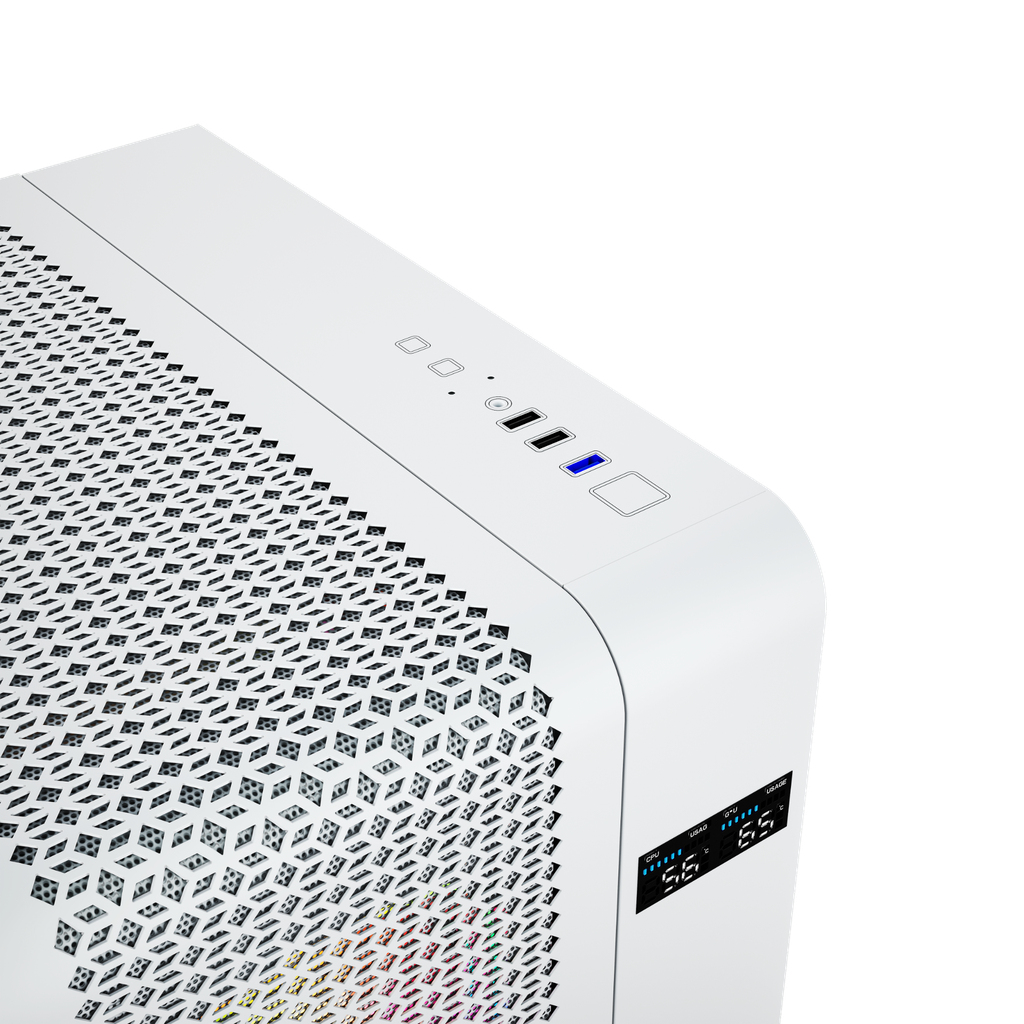 Gabinete SAIKANO XT2 Black - 3Fans Argb - LCD - Mesh Curveado - Vidrio Templado